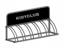 Велопарковка Оптима на 6 мест с рекламой Kidyclub WVP1R-FS 