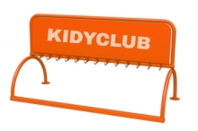 Парковка для самокатов с рекламой на 13 мест Kidyclub Эконом-FS-рек